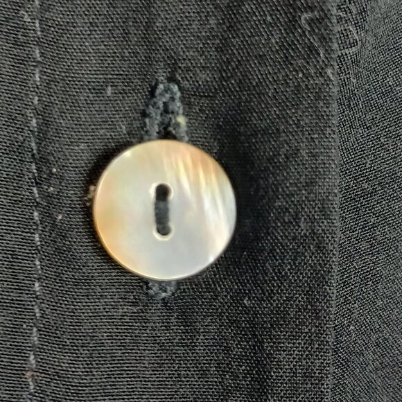 Usindo Womens Sequin Beaded Floral Tunic Shirt Small Black White Colorblock Asym - Picture 10 of 12